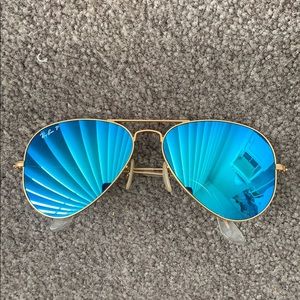 Ray Ban Polarized Blue Reflector Aviators